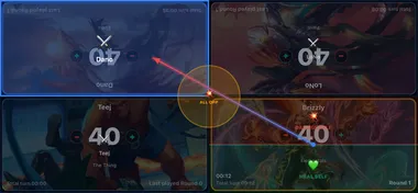 Drag to deal damage across the whole table