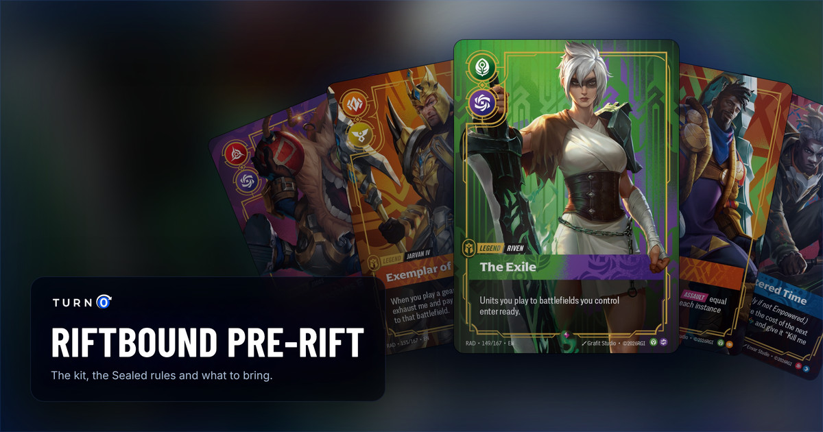 Five Radiance Pre-Rift Legends fanned out: Ziggs, Hexplosives Expert, Jarvan IV, Exemplar of Demacia, Riven, The Exile in front, K'Sante, Pride of Nazumah and Ekko, Boy Who Shattered Time.