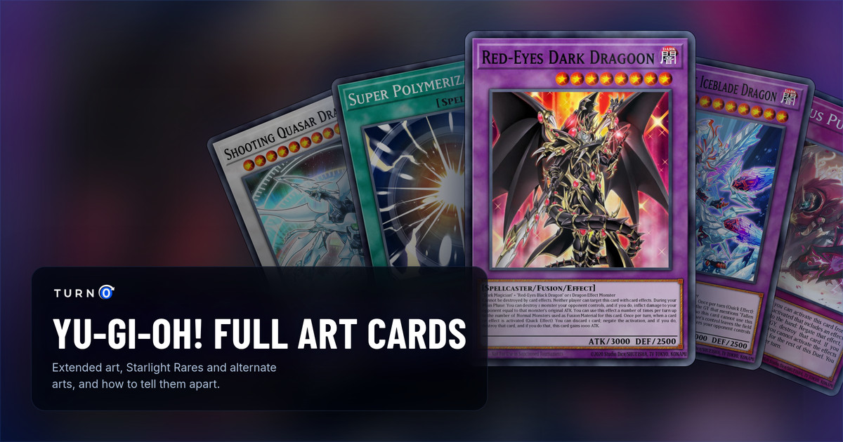 Five cards with extended art printings in Rarity Collection 5 fanned out: Shooting Quasar Dragon, Super Polymerization, Red-Eyes Dark Dragoon in front, Mirrorjade the Iceblade Dragon and Dominus Purge.