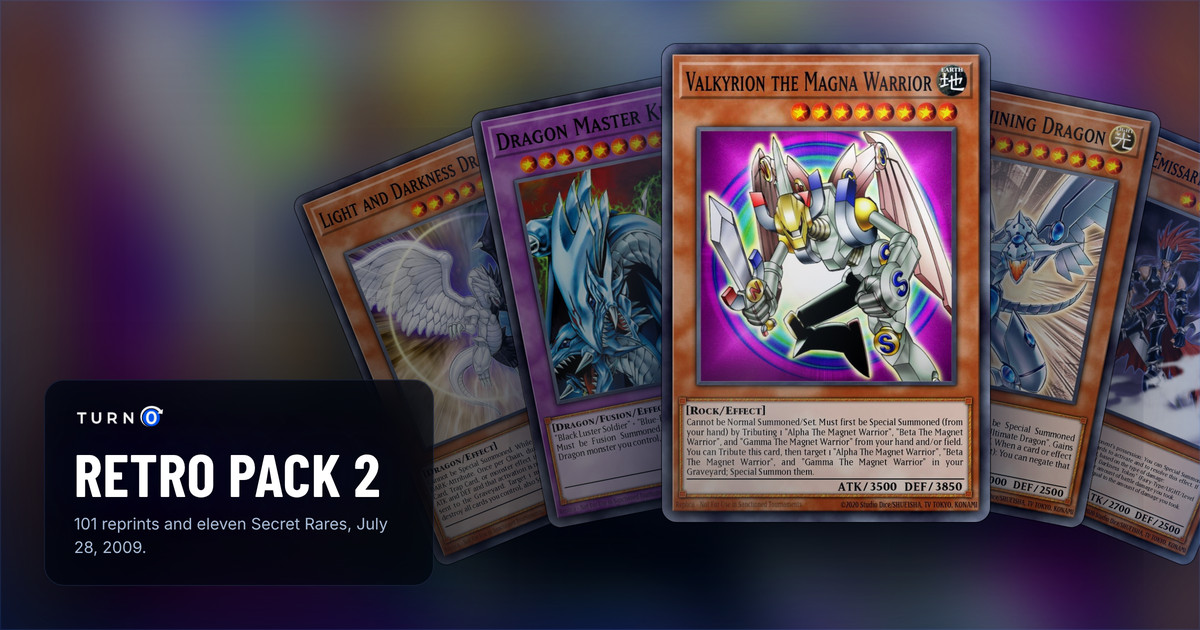 Five Retro Pack 2 Secret Rares fanned out: Light and Darkness Dragon, Dragon Master Knight, Valkyrion the Magna Warrior in front, Blue-Eyes Shining Dragon and Gorz the Emissary of Darkness.
