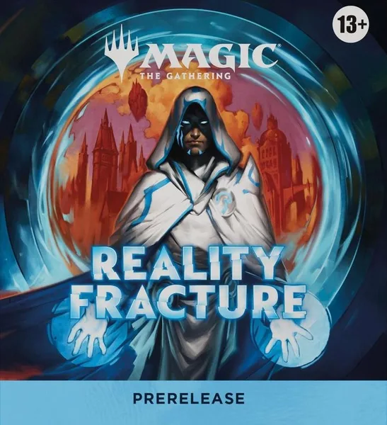 Reality Fracture Prerelease Pack box with a hooded Jace on a red background